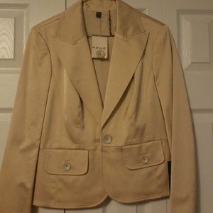 Bebe Gold Satin Blazer